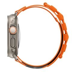 Apple Watch Ultra / Ultra 2 49 mm uyumlu Bileklik Kordon İnovatif Tasarım Geniş Kayış Hasır Kumaş