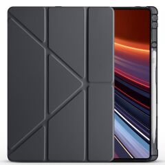 Honor MagicPad 2 12.3 inç 2024 uyumlu Kılıf Kalem Bölmeli Tri Folding Standlı Arkası Silikon Kapak