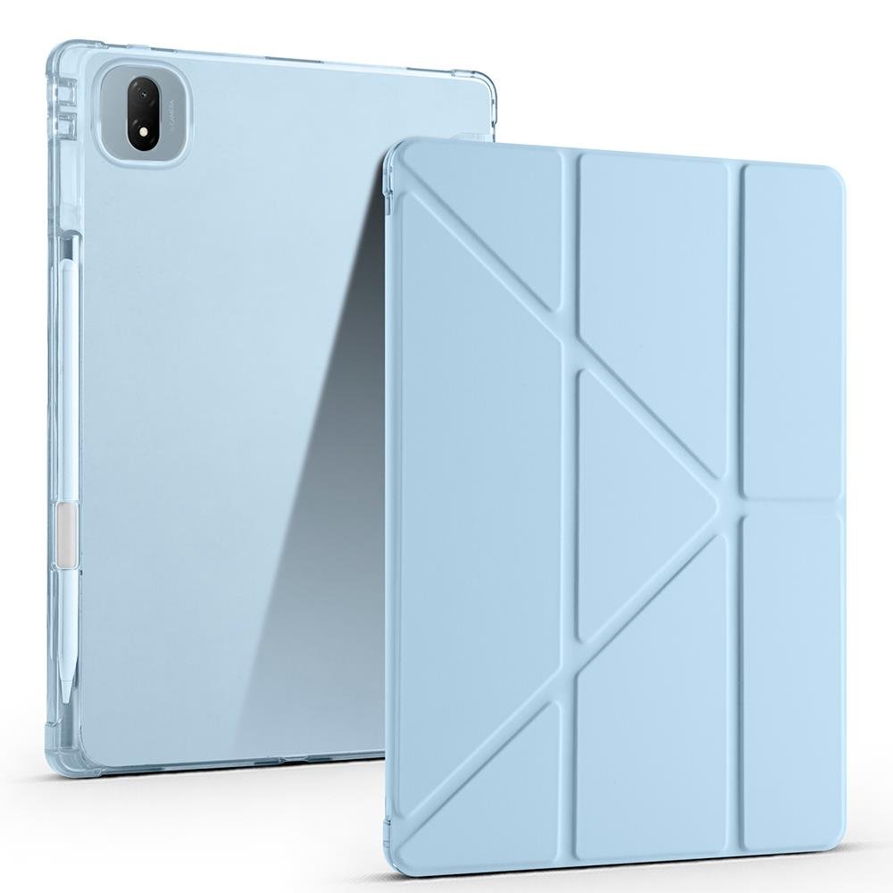 Honor MagicPad 2 12.3 inç 2024 uyumlu Kılıf Kalem Bölmeli Tri Folding Standlı Arkası Silikon Kapak Mavi