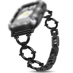 Apple Watch 7 6 SE 5 4 3 2 1 - 41 / 40 / 38 mm uyumlu Metal Kordon Şık Tasarım Luxury Style Kayış