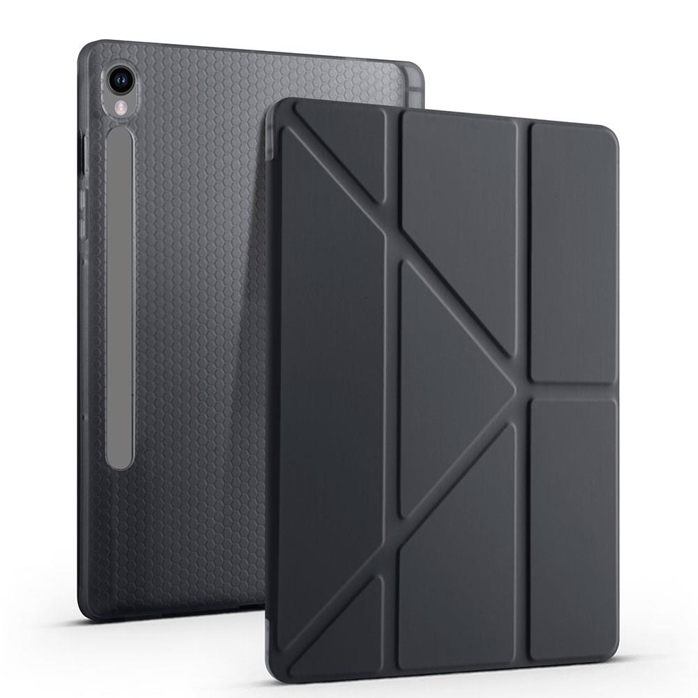 Galaxy Tab S9 FE 10.9'' SM-X510 Uyumlu Kılıf Kalem Bölmeli Standlı Uyku Modlu Kapaklı Tablet Kılıfı Siyah