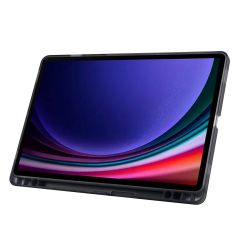 Galaxy Tab S9 FE 10.9'' SM-X510 Uyumlu Kılıf Kalem Bölmeli Standlı Uyku Modlu Kapaklı Tablet Kılıfı Siyah