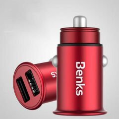 Benks C27 Dual Usb Araç Şarj Aleti 4.8A Kırmızı