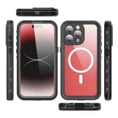 iPhone 15 Pro Max Uyumlu Su Geçirmez Kılıf MagSafe IP68 Waterproof Anti Shock Anti Dust Kapak