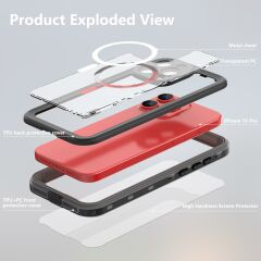 iPhone 15 Pro Max Uyumlu Su Geçirmez Kılıf MagSafe IP68 Waterproof Anti Shock Anti Dust Kapak