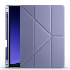 Galaxy Tab S9 FE 10.9'' SM-X510 Uyumlu Kılıf Kalem Bölmeli Standlı Uyku Modlu Kapaklı Tablet Kılıfı Levander Gray