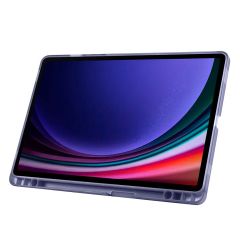 Galaxy Tab S9 FE 10.9'' SM-X510 Uyumlu Kılıf Kalem Bölmeli Standlı Uyku Modlu Kapaklı Tablet Kılıfı Levander Gray