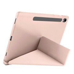 Galaxy Tab S9 FE 10.9'' SM-X510 Uyumlu Kılıf Kalem Bölmeli Standlı Uyku Modlu Kapaklı Tablet Kılıfı Rose Gold