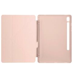 Galaxy Tab S9 FE 10.9'' SM-X510 Uyumlu Kılıf Kalem Bölmeli Standlı Uyku Modlu Kapaklı Tablet Kılıfı Rose Gold