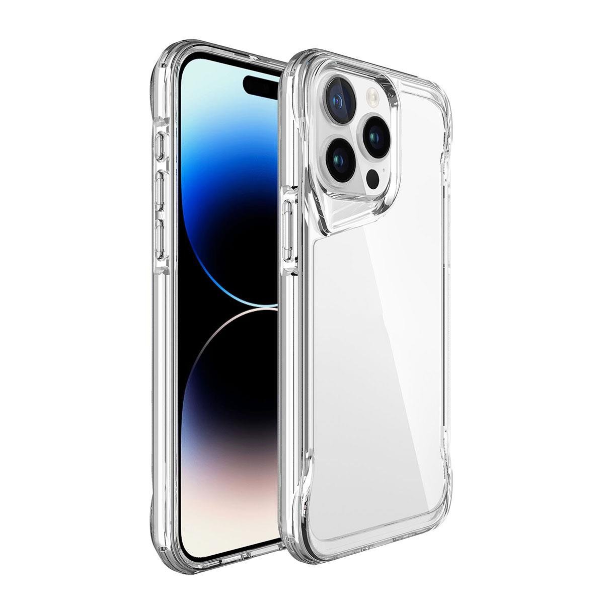 iPhone 15 Pro uyumlu Kılıf Silikon Kapak Agresif Tasarım Yükseltilmiş Kenarlar Üstün Koruma Şeffaf