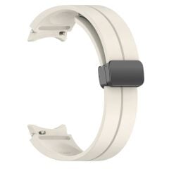 Samsung Galaxy Watch 7 40 / 44 mm Silikon Kordon Magnetik D Tokalı Spor Kayış Mıknatıslı Toka