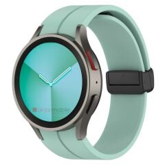 Samsung Galaxy Watch 7 40 / 44 mm Silikon Kordon Magnetik D Tokalı Spor Kayış Mıknatıslı Toka