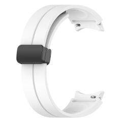 Samsung Galaxy Watch 7 40 / 44 mm Silikon Kordon Magnetik D Tokalı Spor Kayış Mıknatıslı Toka