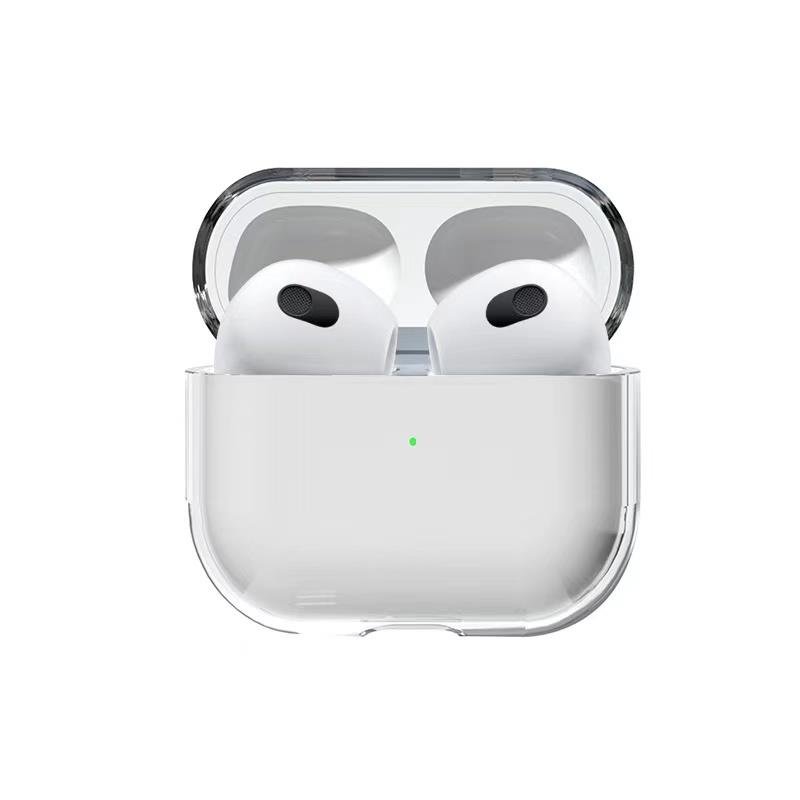 Airpods 3. Nesil Uyumlu Kılıf Şeffaf Kapak Sert PC Şık Tasarım 2 Parça Kulaklık Kılıfı