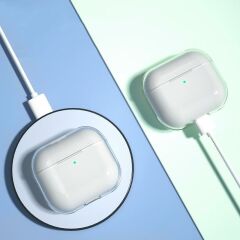 Airpods 3. Nesil Uyumlu Kılıf Şeffaf Kapak Sert PC Şık Tasarım 2 Parça Kulaklık Kılıfı