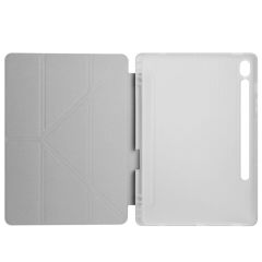 Galaxy Tab S9 FE 10.9'' SM-X510 Uyumlu Kılıf Kalem Bölmeli Standlı Uyku Modlu Kapaklı Tablet Kılıfı Gri