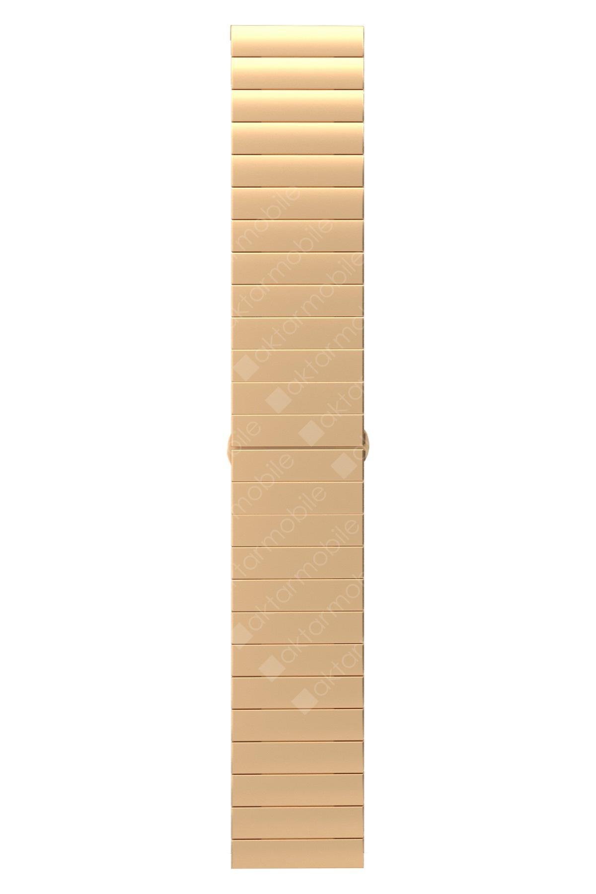 Apple Watch 7 6 SE 5 4 3 2 1 - 38 / 40 / 41 mm uyumlu Metal Kordon Premium Paslanmaz Çelik Kayış Gold