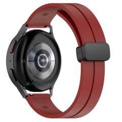 Huawei Watch GT 3 42 mm Silikon Kordon Magnetik D Tokalı Spor Kayış Mıknatıslı Toka Mürdüm