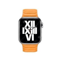 Apple Watch 8 41 mm uyumlu Baklalı Model Deri Kayış Mıknatıslı Kordon