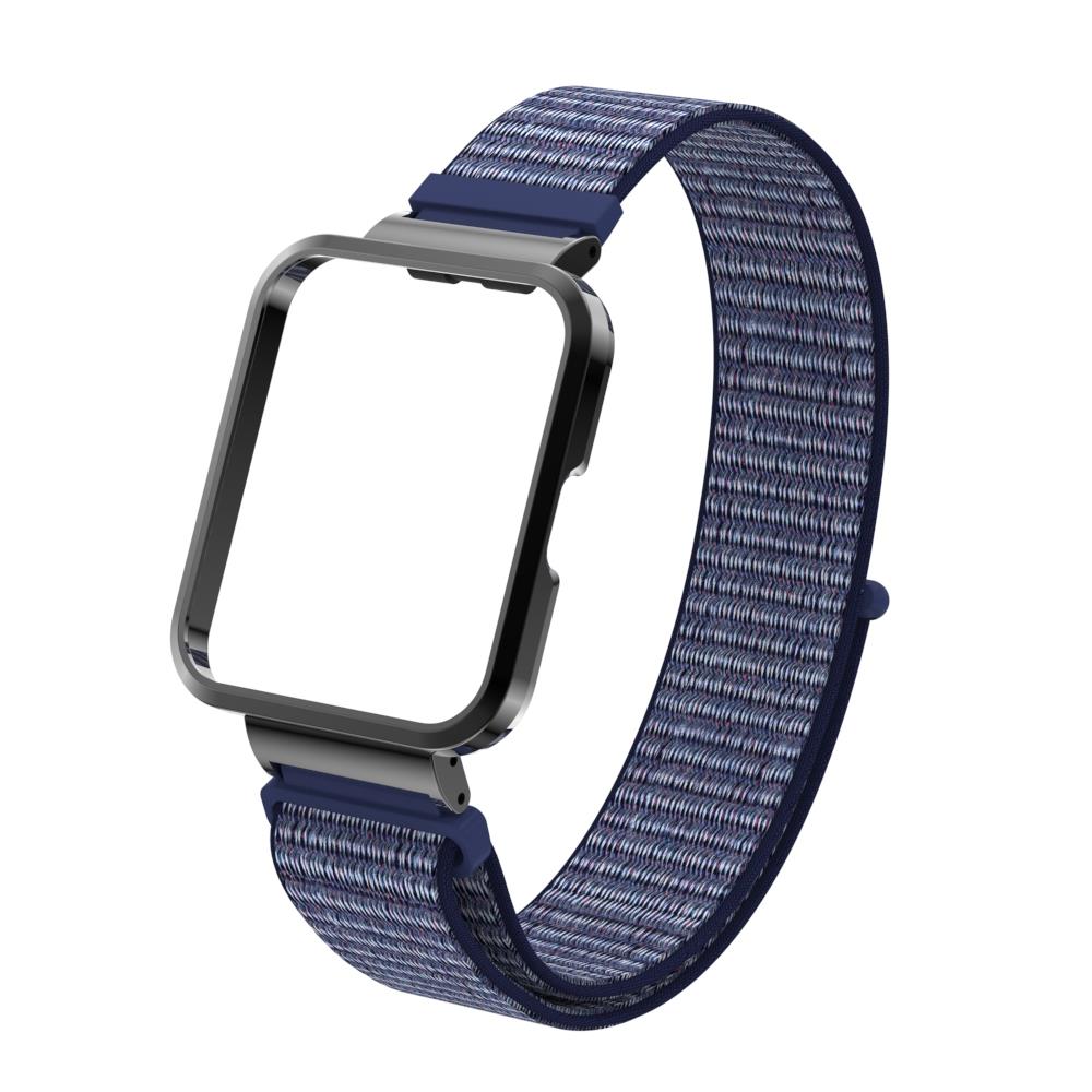 Redmi Watch 2 Lite uyumlu Spor Loop Kordon & Kasa Koruma 2 in 1 Hasır Örgü Cırtlı Kayış Velcro