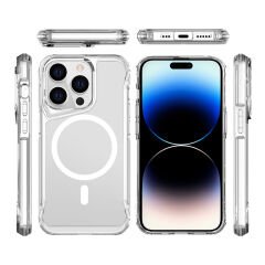 iPhone 15 Pro uyumlu Kılıf Magsafe Özellikli Silikon Kapak Yükseltilmiş Kenarlar Üstün Koruma