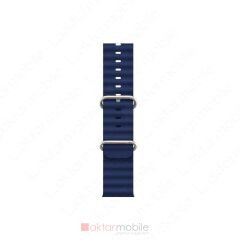 Apple Watch 6 5 4 SE 44 mm uyumlu Silikon Kordon Ocean Kordon Silindirik Kayış Lacivert