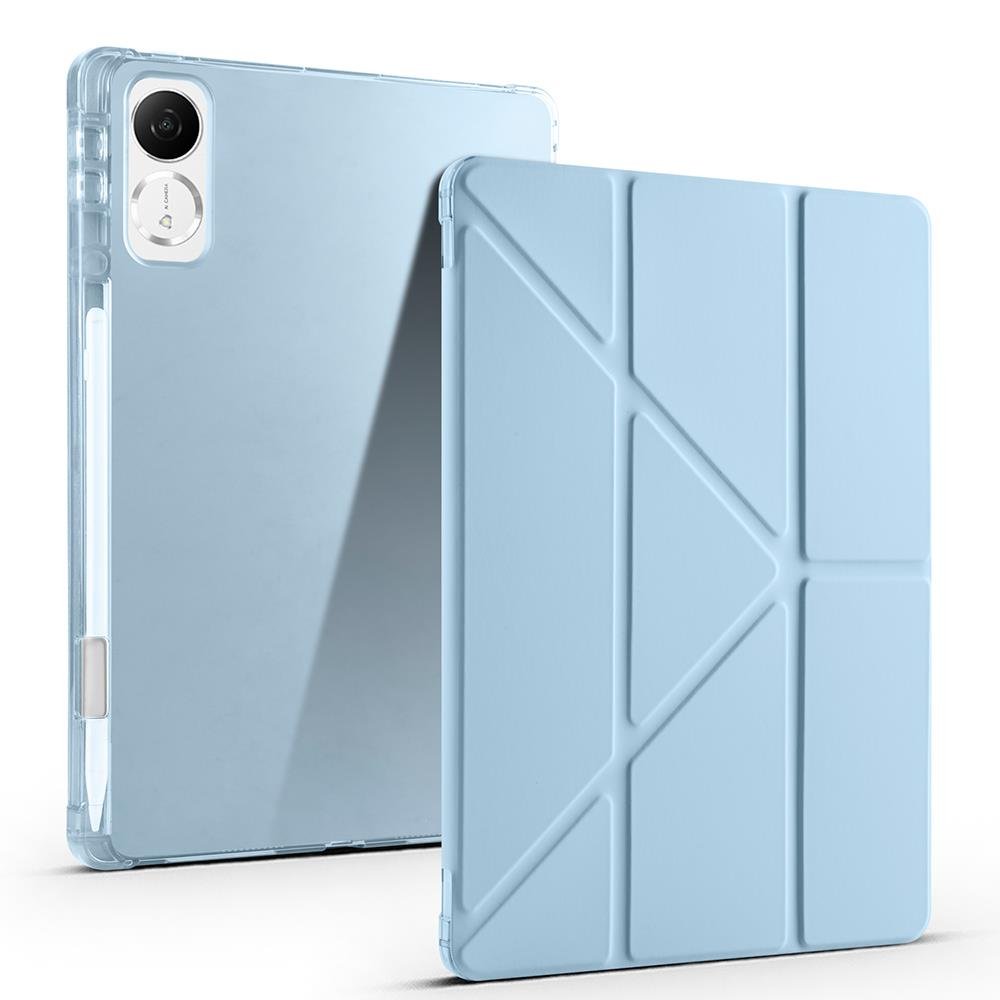 Honor Pad V9 11.5 inç 2024 uyumlu Kılıf Kalem Bölmeli Tri Folding Standlı Arkası Silikon Kapak Mavi