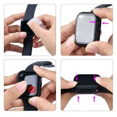 Apple Watch 38 mm Ekran Koruyucu Kasa Koruma Full Body Gard Tüm Gövde Koruyucu Tam Koruma Kırmızı