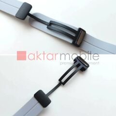 Huawei Watch GT 3 Pro 43 mm Silikon Kordon Magnetik D Tokalı Spor Kayış Mıknatıslı Toka Su Yeşili