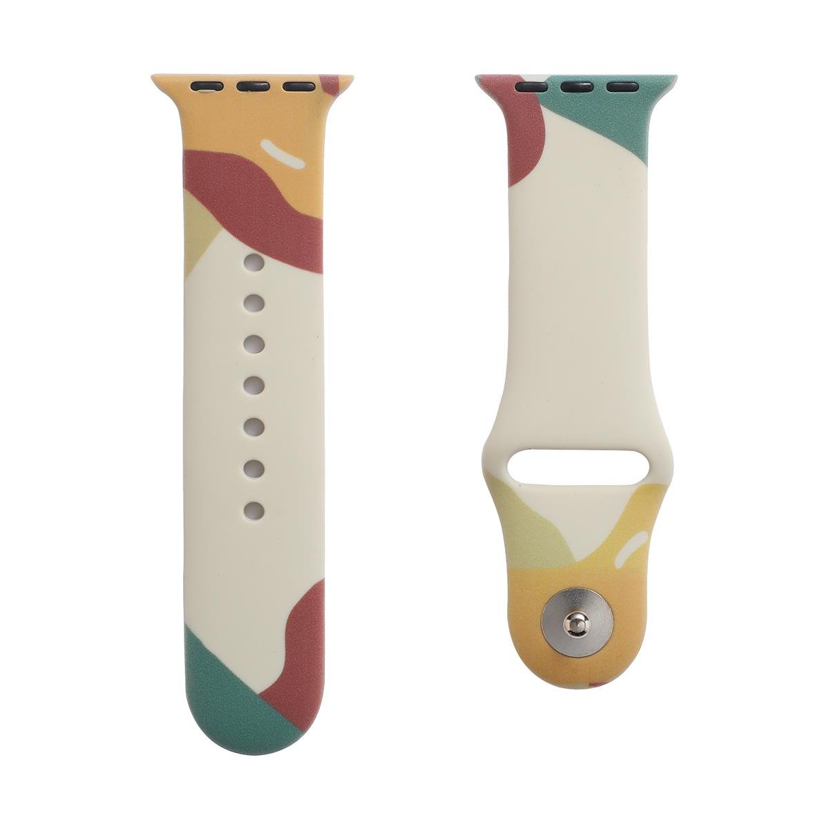 Apple Watch 7 6 SE 5 4 3 2 1 - 45 / 44 / 42 mm uyumlu Silikon Kordon Soft Yüzey Spor Morandi Kayış Green Mango