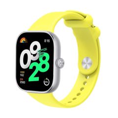 Xiaomi Redmi Watch 4 Silikon Kordon Tam Uyumlu Pim Tasarımı Spor Kayış Özel Üretim Premium Soft Jel Sarı