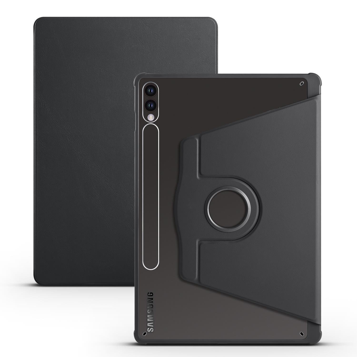 Galaxy Tab S9+ Plus 12.4'' SM-X810 uyumlu Kılıf Kalem Bölmeli Dönebilen Yatay Dikey Standlı Kapaklı