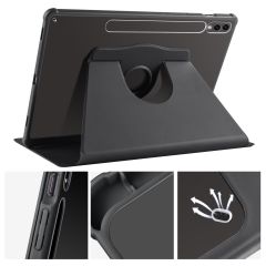 Galaxy Tab S9+ Plus 12.4'' SM-X810 uyumlu Kılıf Kalem Bölmeli Dönebilen Yatay Dikey Standlı Kapaklı