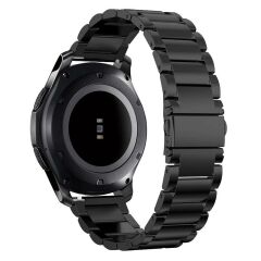 Samsung Galaxy Watch Active Uyumlu Metal Kordon Premium Paslanmaz Çelik Kayış Baklalı Model Siyah