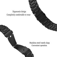Samsung Galaxy Watch Active Uyumlu Metal Kordon Premium Paslanmaz Çelik Kayış Baklalı Model Siyah