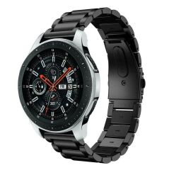 Samsung Galaxy Watch Active Uyumlu Metal Kordon Premium Paslanmaz Çelik Kayış Baklalı Model Siyah