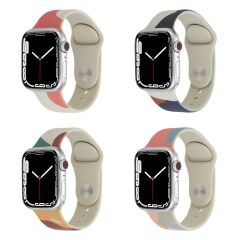 Apple Watch 7 6 SE 5 4 3 2 1 - 41 / 40 / 38 mm uyumlu Silikon Kordon Soft Yüzey Spor Morandi Kayış Grape Fruit