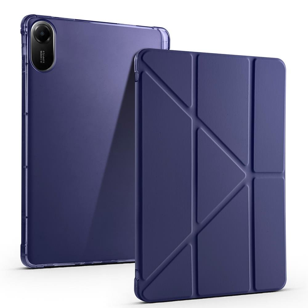 Redmi Pad 2 2025 11 inç uyumlu Kılıf Kalem Bölmeli Tri Folding Standlı Arkası Silikon Kapak Lacivert