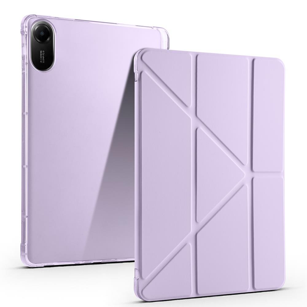 Redmi Pad 2 2025 11 inç uyumlu Kılıf Kalem Bölmeli Tri Folding Standlı Arkası Silikon Kapak Lila