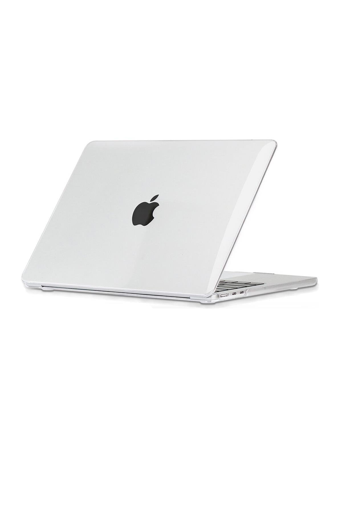 MacBook Air 15 M3 2024 A3114 15.3'' uyumlu Kılıf Koruyucu Kapak Parlak Şeffaf Tasarım Hava Kanallı Şeffaf