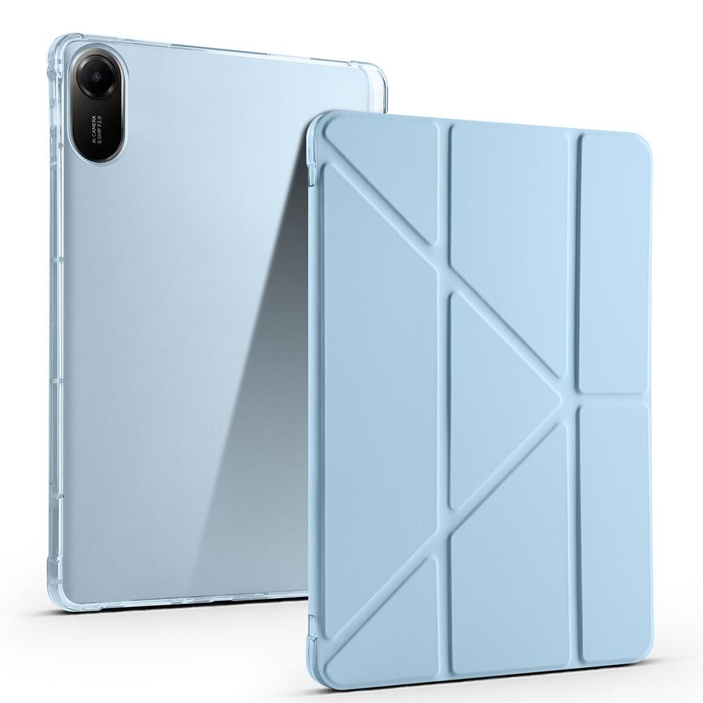 Redmi Pad 2 2025 11 inç uyumlu Kılıf Kalem Bölmeli Tri Folding Standlı Arkası Silikon Kapak Mavi
