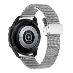 Amazfit GTR 47 mm Uyumlu Hasır Metal Kordon Magnetik D Tokalı Tel Örgü Kayış Mıknatıslı