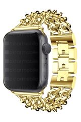 Apple Watch 10 42 mm uyumlu Zincirli Metal Kordon Zincir Tasarım Kayış