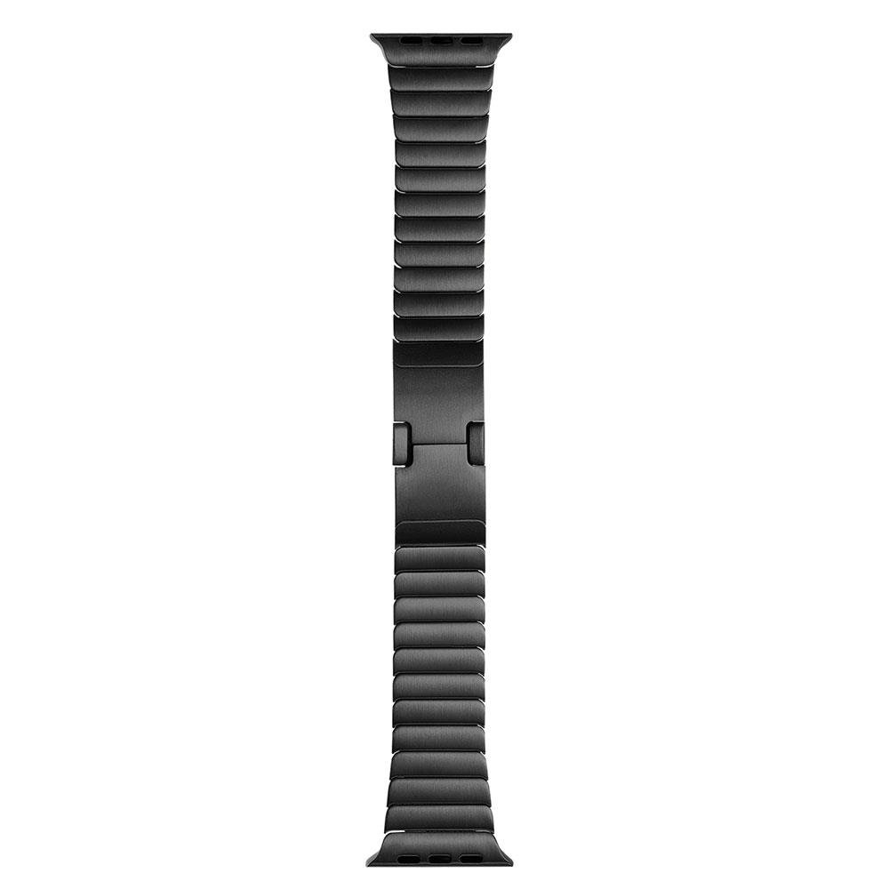 Apple Watch 6 SE 5 4 3 2 1 42 44 mm uyumlu Metal Kordon Baklalı Model Bilezik Paslanmaz Çelik Kayış Siyah