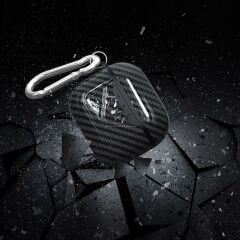 Airpods 4. Nesil Uyumlu Kılıf Karbon Görünümlü Silikon Kapak Kulaklık Kılıfı