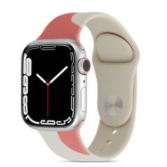 Apple Watch 7 45 mm uyumlu Silikon Kordon Soft Yüzey Spor Morandi Kayış