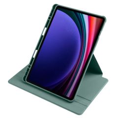 Galaxy Tab S9 11'' SM-X710 uyumlu Kılıf Kalem Bölmeli Dönebilen Yatay Dikey Standlı Akıllı Kapaklı Koyu Yeşil