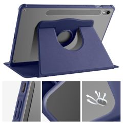 Galaxy Tab S9 11'' SM-X710 uyumlu Kılıf Kalem Bölmeli Dönebilen Yatay Dikey Standlı Akıllı Kapaklı Lacivert