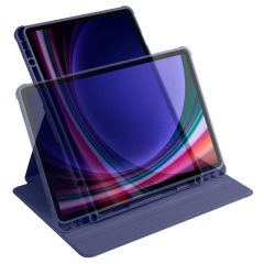Galaxy Tab S9 11'' SM-X710 uyumlu Kılıf Kalem Bölmeli Dönebilen Yatay Dikey Standlı Akıllı Kapaklı Lacivert