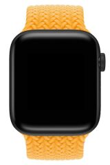 Apple Watch 8 41 mm uyumlu Örgü Solo Loop Kordon Small (12,7 cm) Kayış Sarı